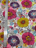 Tissu coton enduit fleurs multicolores rose, violet, jaune